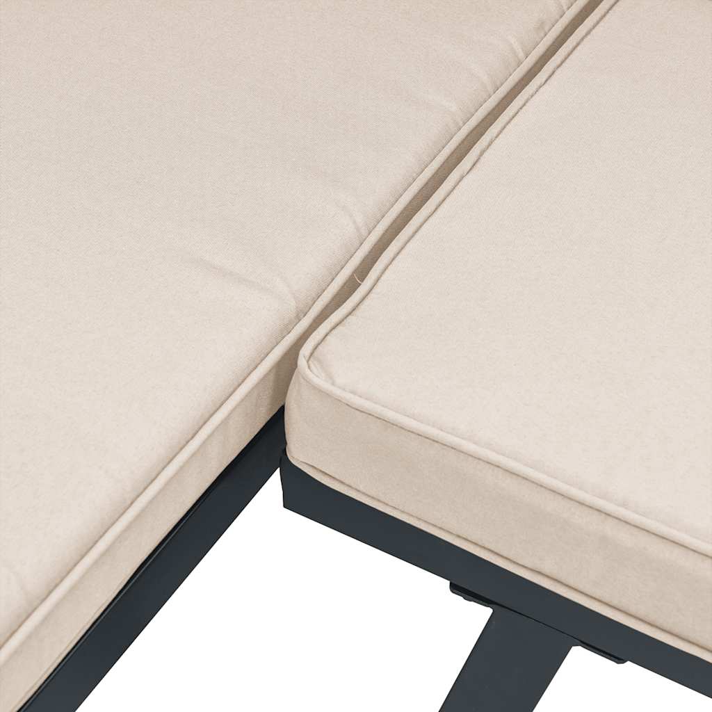 Υποπόδιο Κήπου Μαύρο Ατσάλι με Ηλεκτρ. Βαφή με Μαξιλάρι