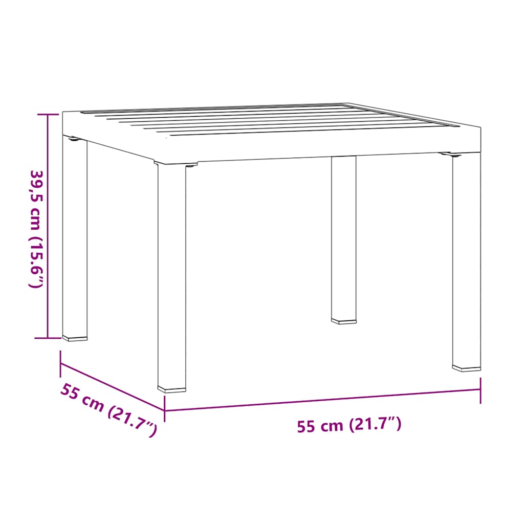 Τραπέζι Σαλονιού Κήπου Μαύρο 55x55x39,5 εκ. Ατσάλι Ηλεκτ. Βαφή