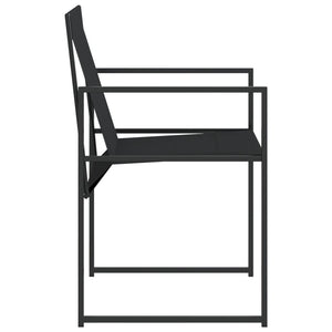 Καρέκλες Κήπου 4 τεμ. Μαύρα από Ατσάλι και Textilene