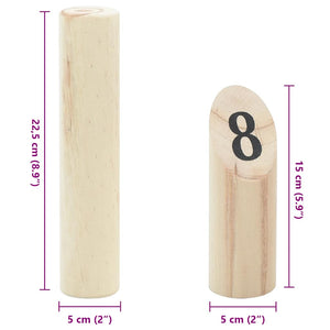 Σετ Παιχνιδιού Kubb 13 Τεμ. με Θήκη Μεταφοράς Μασίφ Ξύλο Πεύκου