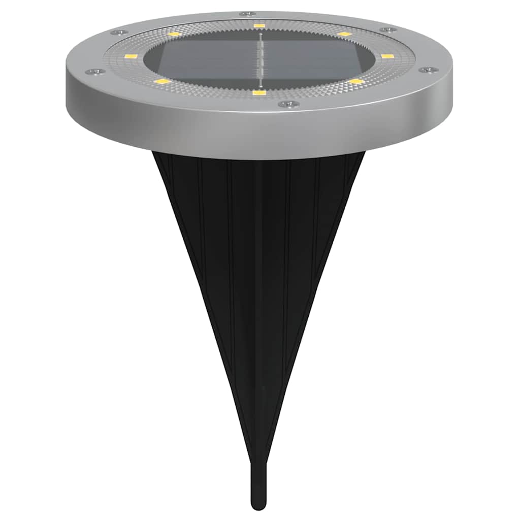 Ηλιακά Φωτιστικά Δαπέδου με Στήριγμα Εδάφους 4 τεμ. Θερμό Λευκό