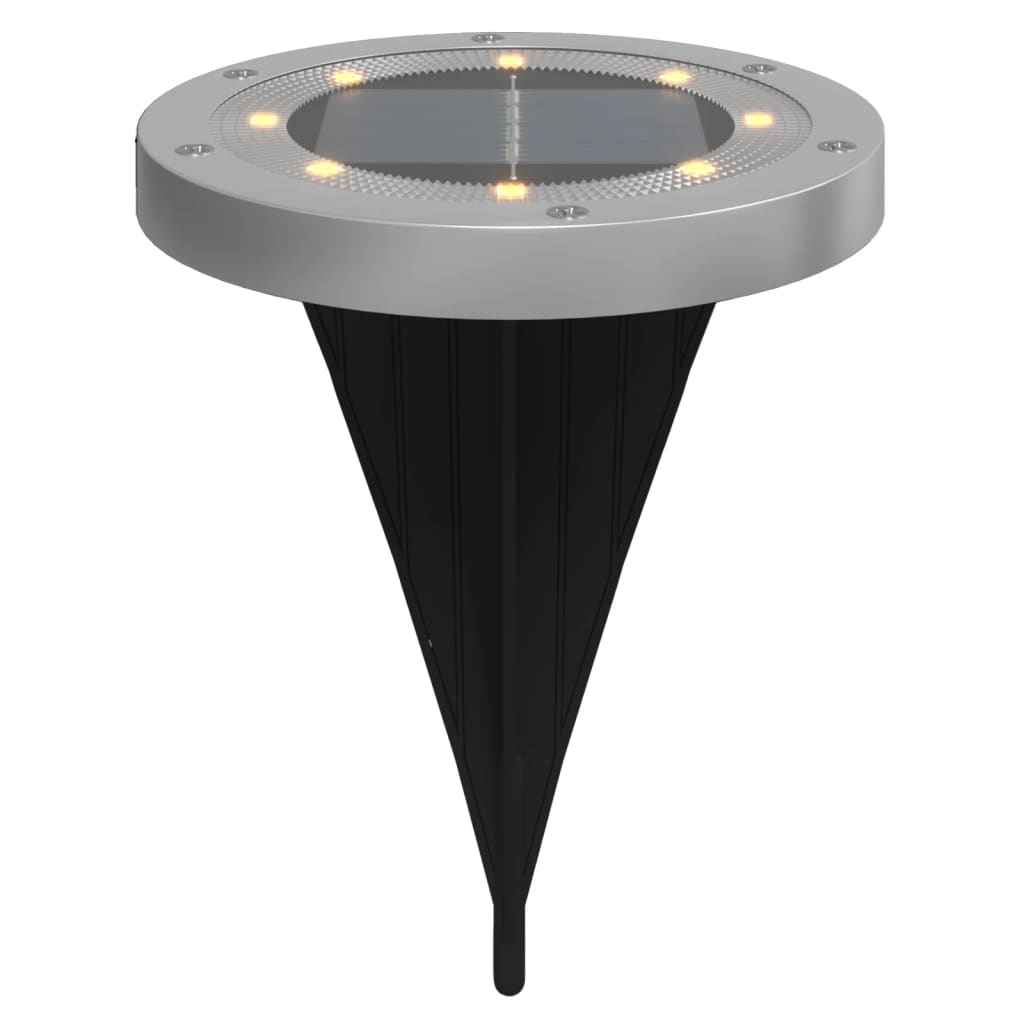 Ηλιακά Φωτιστικά Δαπέδου με Στήριγμα Εδάφους 12τεμ. Θερμό Λευκό