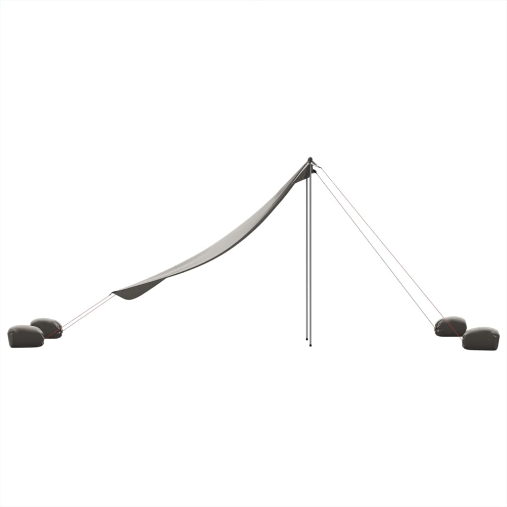 Σκίαστρο Παραλίας με Στηρίγματα Άμμου Γκρι 304 x 300 εκ.