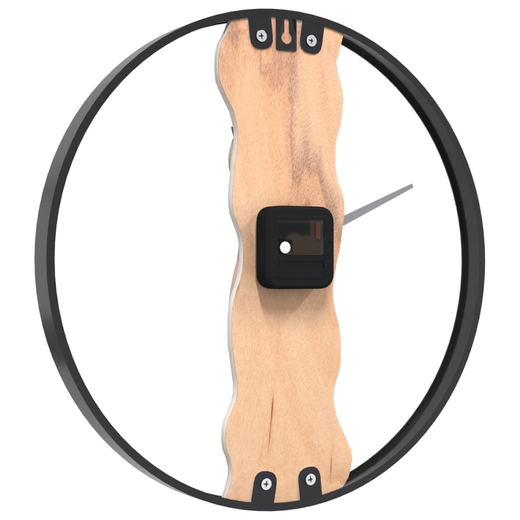 Ρολόι Τοίχου Καφέ Ø35 εκ. Σιδερένιο/Ξύλο Δρυός - Pakobazaar