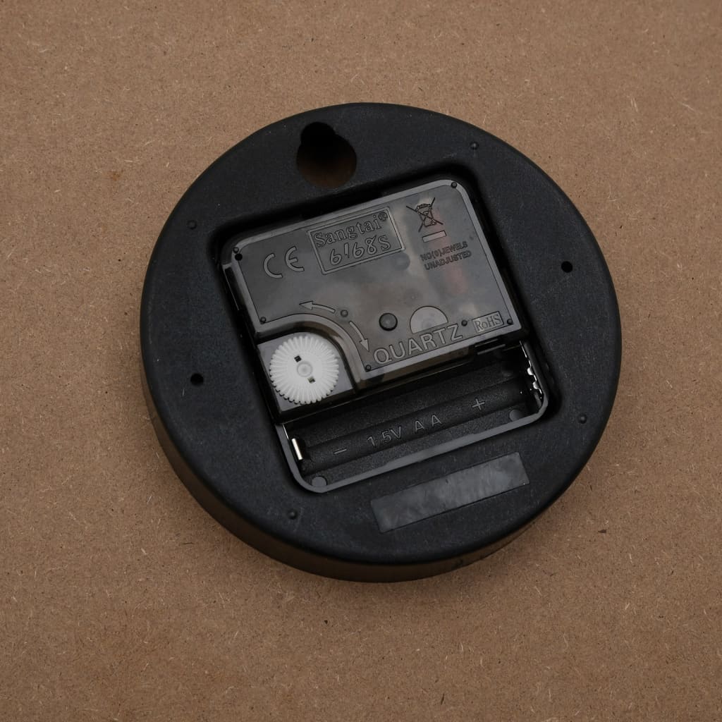 Ρολόι Τοίχου Κίτρινο και Μαύρο Ø30 εκ. Επεξεργασμένο Ξύλο