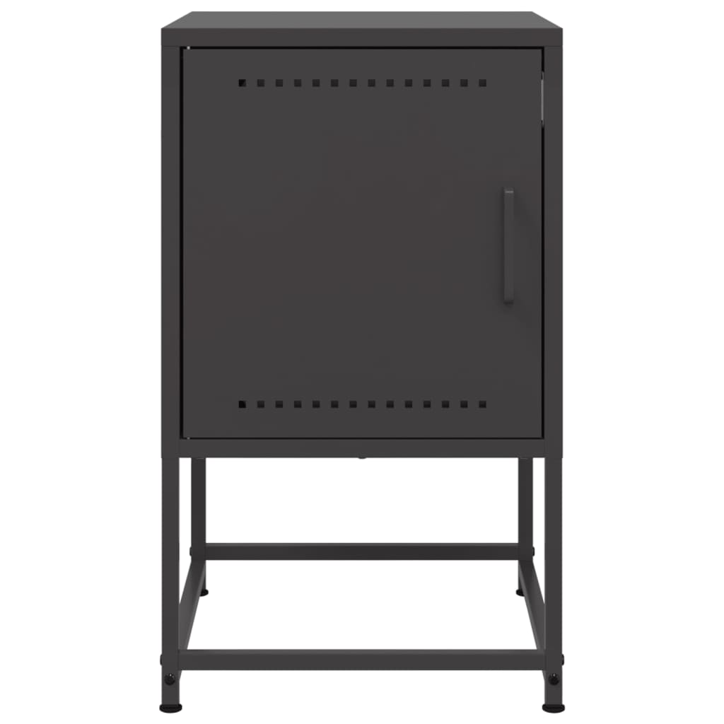 Κομοδίνο Μαύρο 36 x 39 x 60,5 εκ. Ατσάλινο