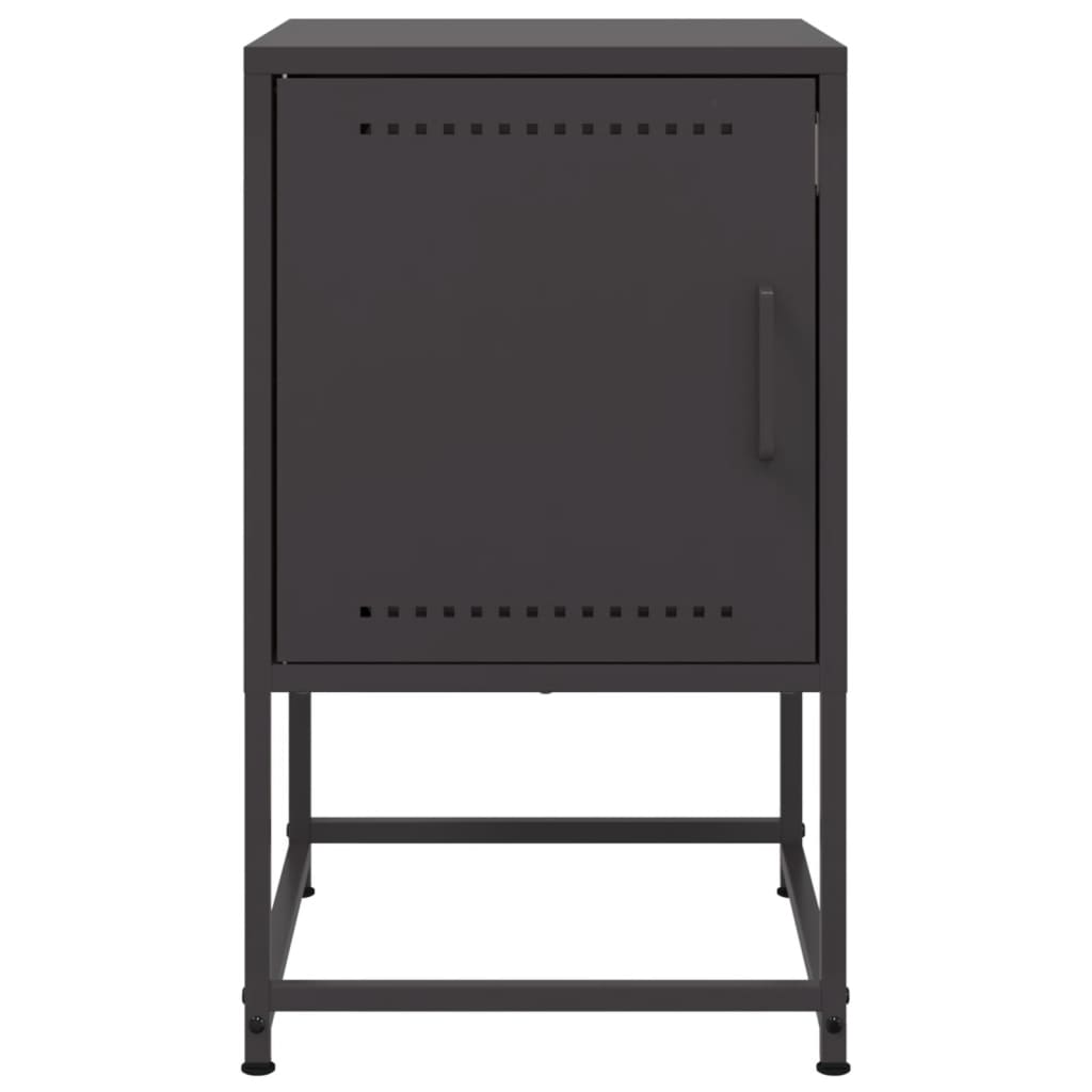 Κομοδίνα 2 τεμ. Μαύρα 36x39x60,5 εκ. Χάλυβα - Pakobazaar