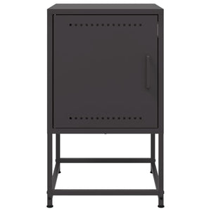 Κομοδίνα 2 τεμ. Μαύρα 36x39x60,5 εκ. Χάλυβα - Pakobazaar