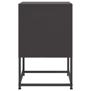 Κομοδίνα 2 τεμ. Μαύρα 36x39x60,5 εκ. Χάλυβα - Pakobazaar