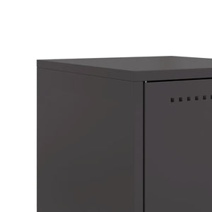 Κομοδίνα 2 τεμ. Μαύρα 36x39x60,5 εκ. Χάλυβα - Pakobazaar