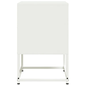 Κομοδίνα 2 τεμ. Λευκό 36x39x60,5 εκ. από Χάλυβα