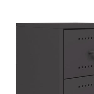Κομοδίνο Μαύρο 36 x 39 x 60,5 εκ. Ατσάλινο
