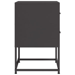 Κομοδίνα 2 τεμ. Μαύρα 36x39x60,5 εκ. Χάλυβα - Pakobazaar