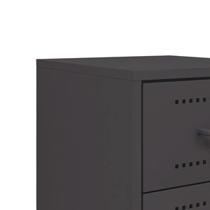 Κομοδίνα 2 τεμ. Μαύρα 36x39x60,5 εκ. Χάλυβα - Pakobazaar