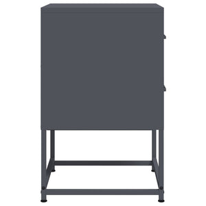 Κομοδίνο Ανθρακί 36 x 39 x 60,5 εκ. Ατσάλινο