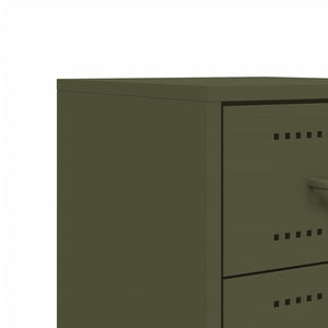 Κομοδίνο Πράσινο Λαδί 36x39x60,5 εκ. από Χάλυβα