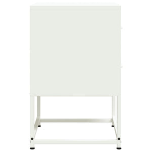 Κομοδίνα 2 τεμ. Λευκό 36x39x60,5 εκ. από Χάλυβα