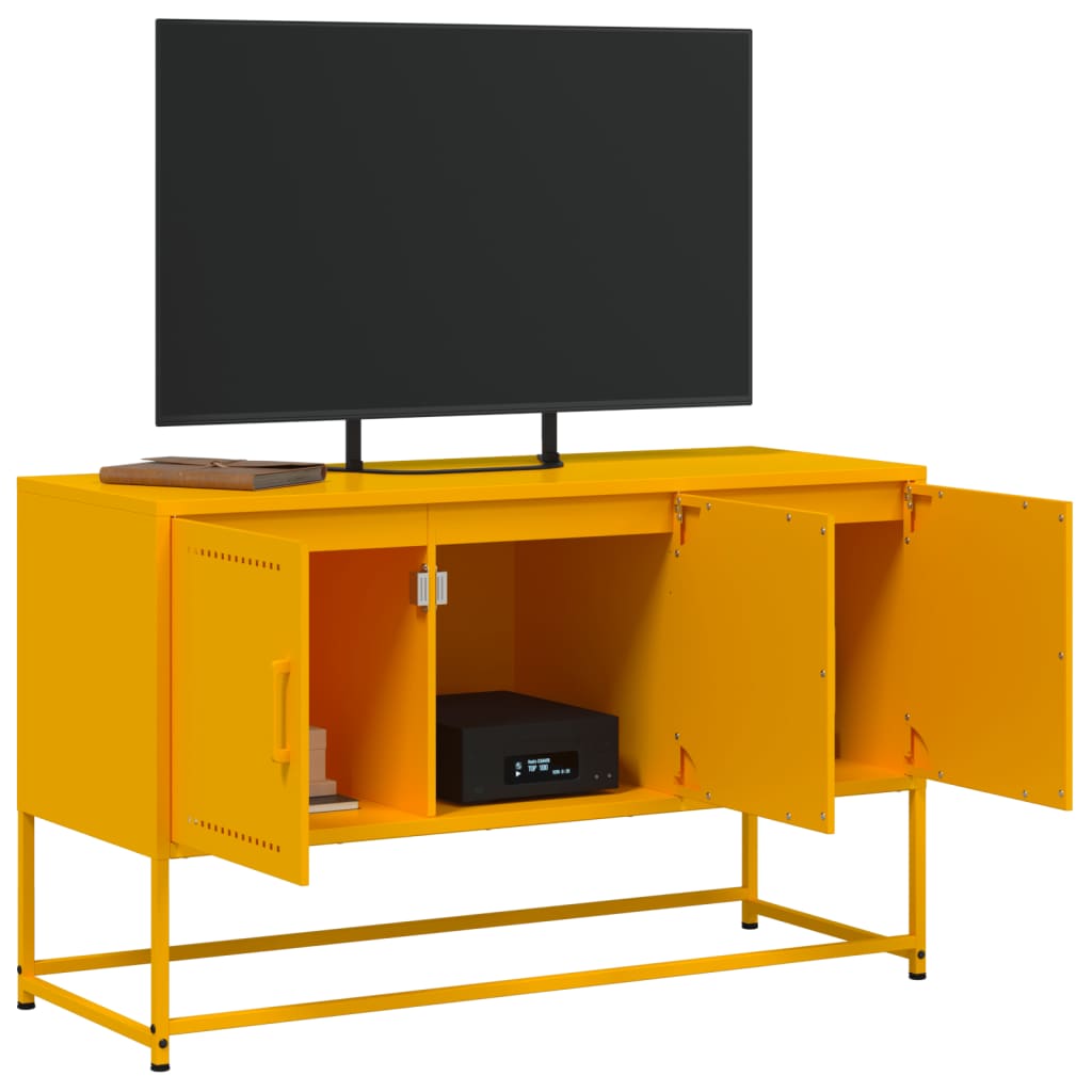 Έπιπλο Τηλεόρασης Μουσταρδί Κίτρινο 100,5x39x60,5εκ. από Ατσάλι