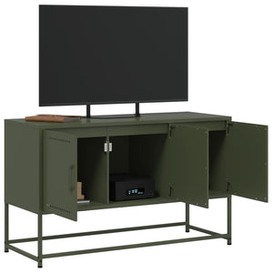 Έπιπλο Τηλεόρασης Πράσινο Λαδί 100,5x39x60,5 εκ. από Ατσάλι - Pakobazaar