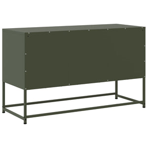 Έπιπλο Τηλεόρασης Πράσινο Λαδί 100,5x39x60,5 εκ. από Ατσάλι - Pakobazaar