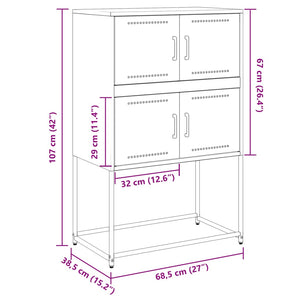 Ντουλάπι Μουσταρδί 68,5x38,5x107 εκ. από Ατσάλι - Pakobazaar