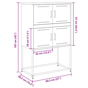 Ντουλάπι Λευκό 68,5x38,5x107 εκ. από Ατσάλι - Pakobazaar