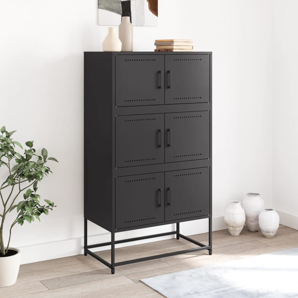 Ντουλάπι Μαύρη 68,5x38,5x123,5 εκ. από Ατσάλι
