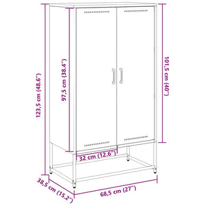 Ντουλάπι Λευκό 68,5x38,5x123,5 εκ. από Ατσάλι
