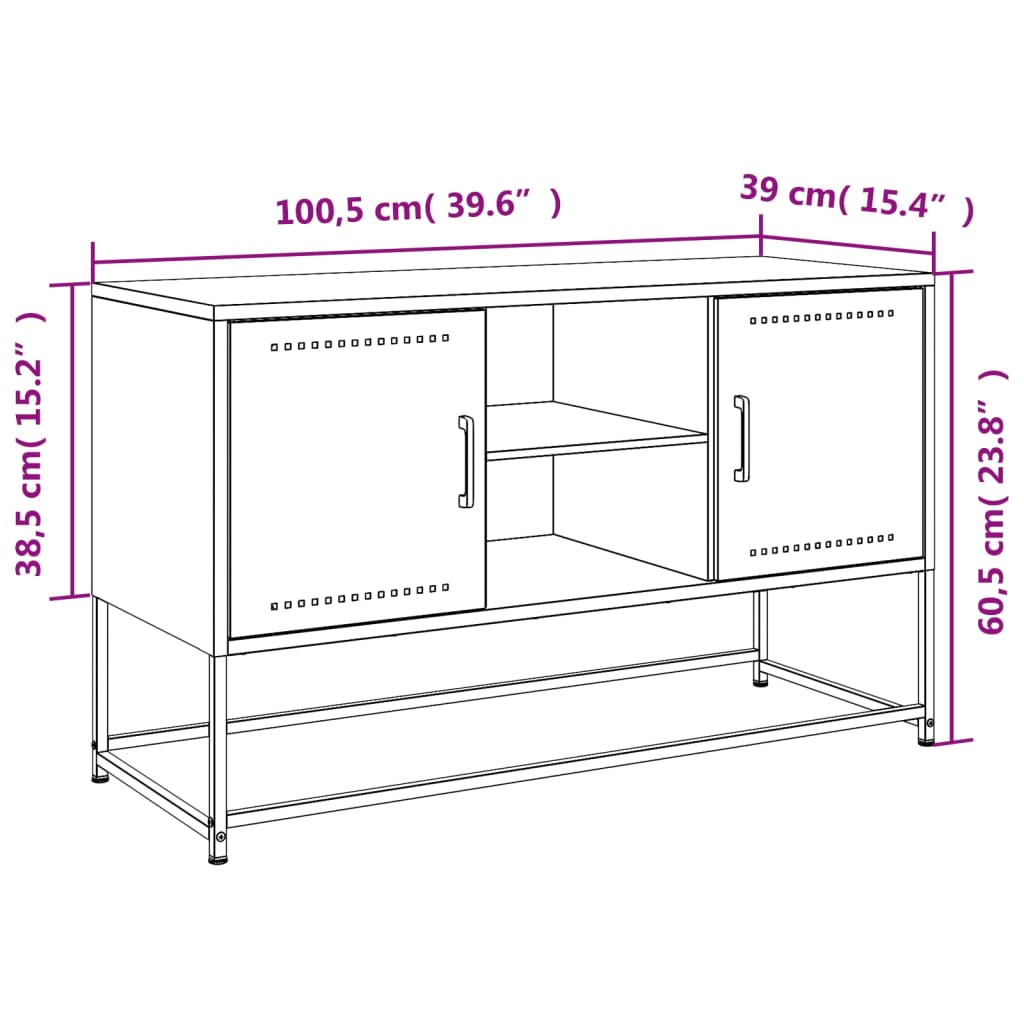 Έπιπλο Τηλεόρασης Ροζ 100,5x39x60,5 εκ. από Ατσάλι