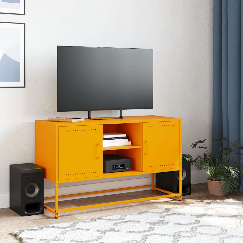 Έπιπλο Τηλεόρασης Μουσταρδί Κίτρινο 100,5x39x60,5εκ. από Ατσάλι
