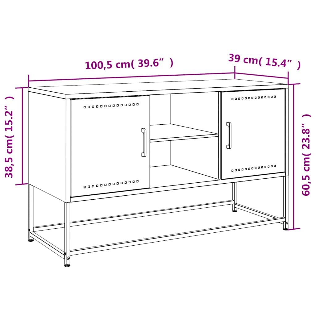 Έπιπλο Τηλεόρασης Μουσταρδί Κίτρινο 100,5x39x60,5εκ. από Ατσάλι