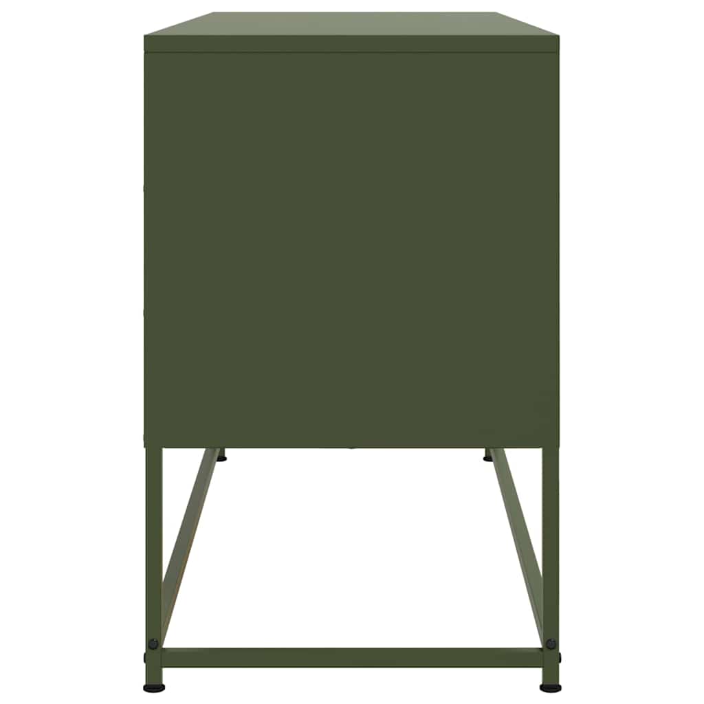 Έπιπλο Τηλεόρασης Πράσινο Λαδί 100,5x39x60,5 εκ. από Ατσάλι - Pakobazaar