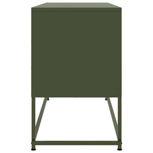 Έπιπλο Τηλεόρασης Πράσινο Λαδί 100,5x39x60,5 εκ. από Ατσάλι - Pakobazaar