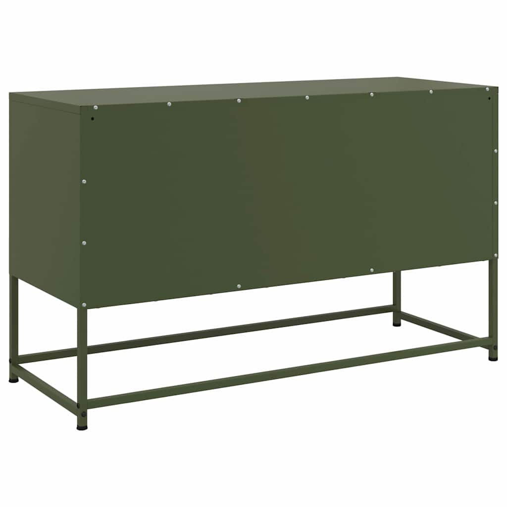 Έπιπλο Τηλεόρασης Πράσινο Λαδί 100,5x39x60,5 εκ. από Ατσάλι - Pakobazaar