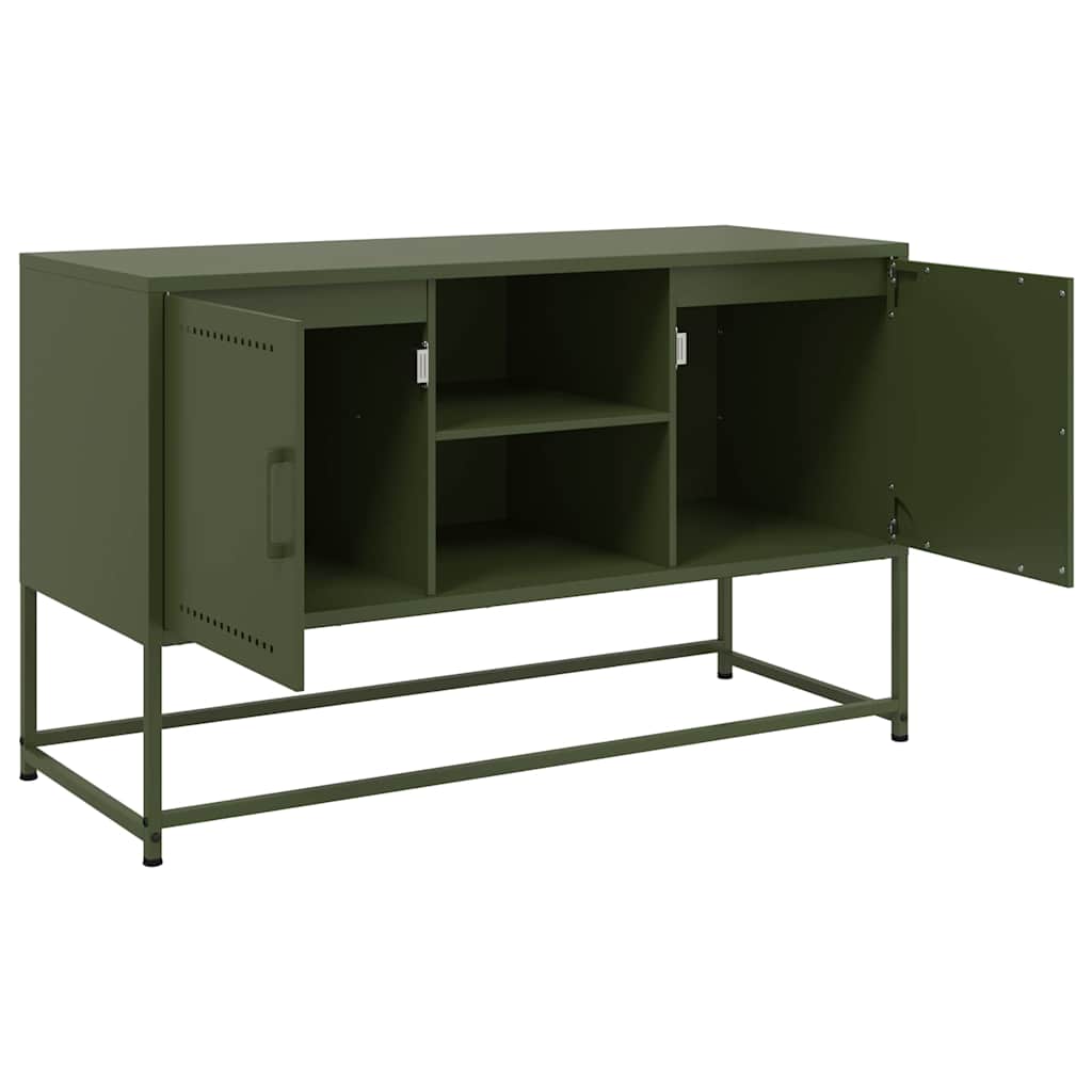 Έπιπλο Τηλεόρασης Πράσινο Λαδί 100,5x39x60,5 εκ. από Ατσάλι - Pakobazaar