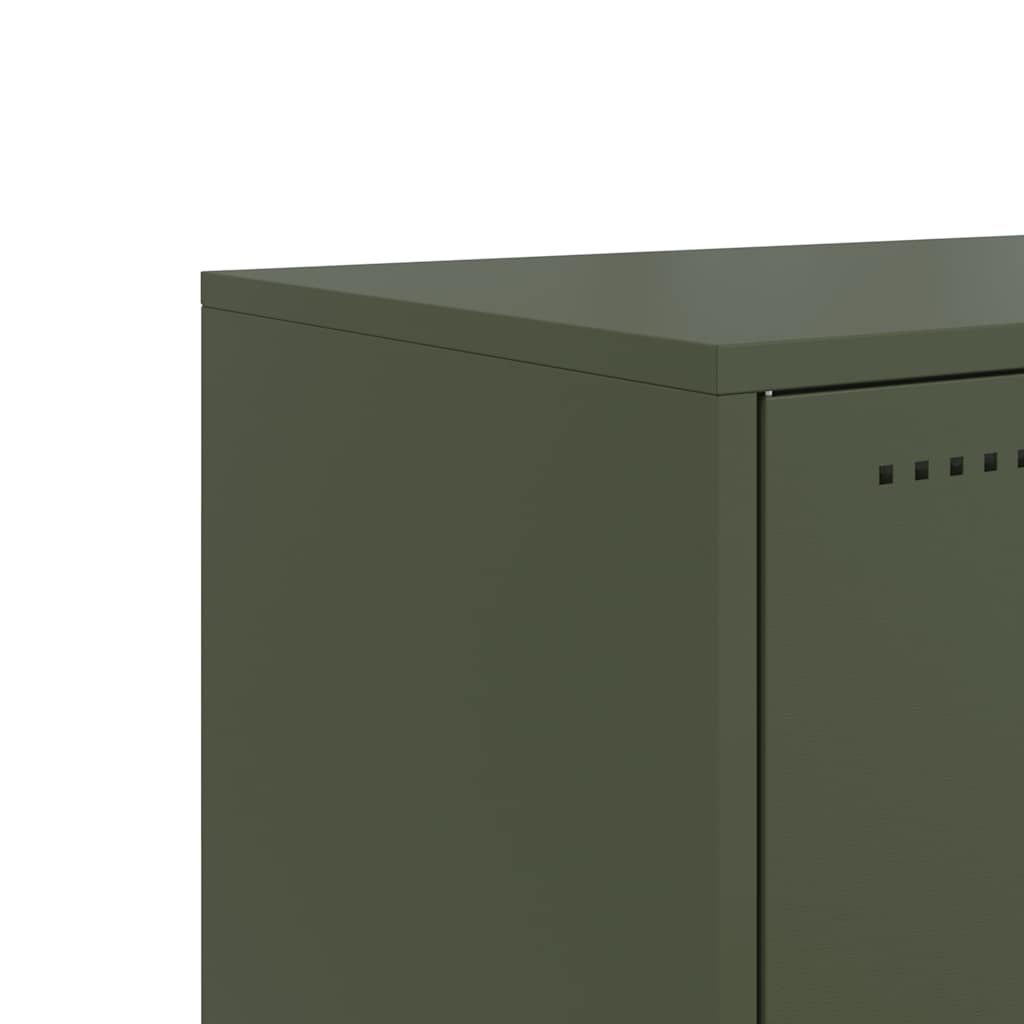 Έπιπλο Τηλεόρασης Πράσινο Λαδί 100,5x39x60,5 εκ. από Ατσάλι - Pakobazaar