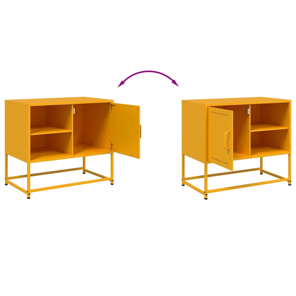 Έπιπλο Τηλεόρασης Μουσταρδί Κίτρινο 68x39x60,5 εκ. από Ατσάλι