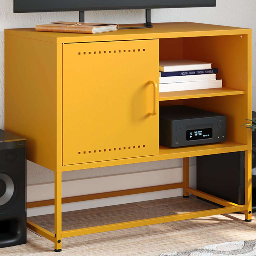 Έπιπλο Τηλεόρασης Μουσταρδί Κίτρινο 68x39x60,5 εκ. από Ατσάλι