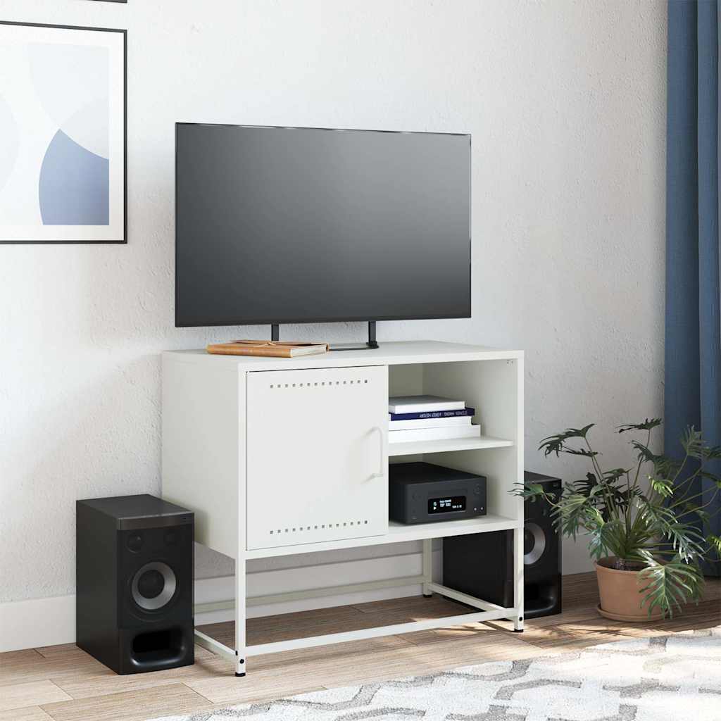 Έπιπλο Τηλεόρασης Λευκό 68x39x60,5 εκ. από Χάλυβα