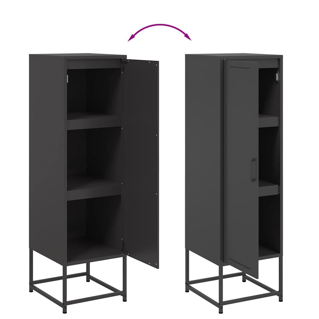 Μπουφές Μαύρος 36x39x123 εκ. από Ατσάλι - Pakobazaar