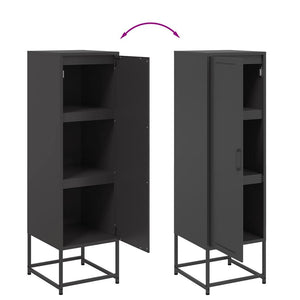 Μπουφές Μαύρος 36x39x123 εκ. από Ατσάλι - Pakobazaar