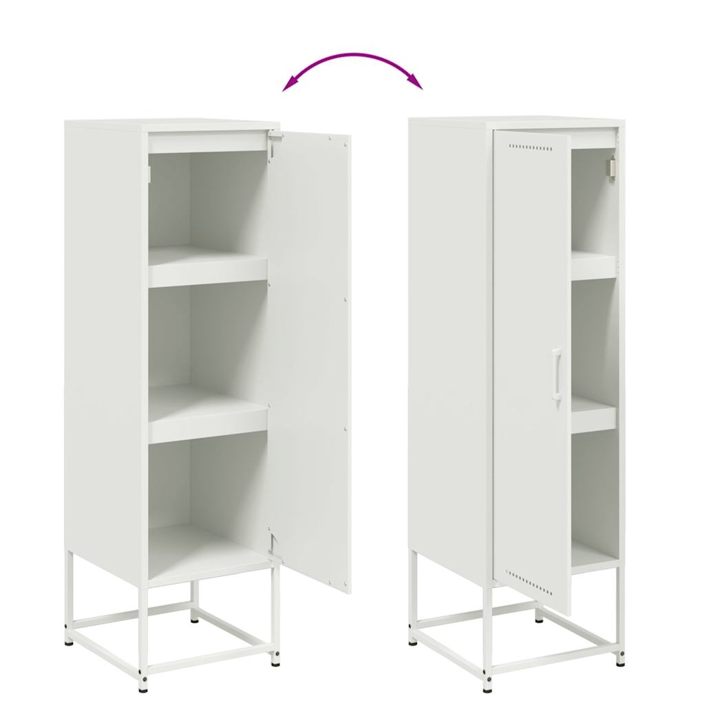 Μπουφές Λευκός 36x39x123 εκ. από Ατσάλι - Pakobazaar