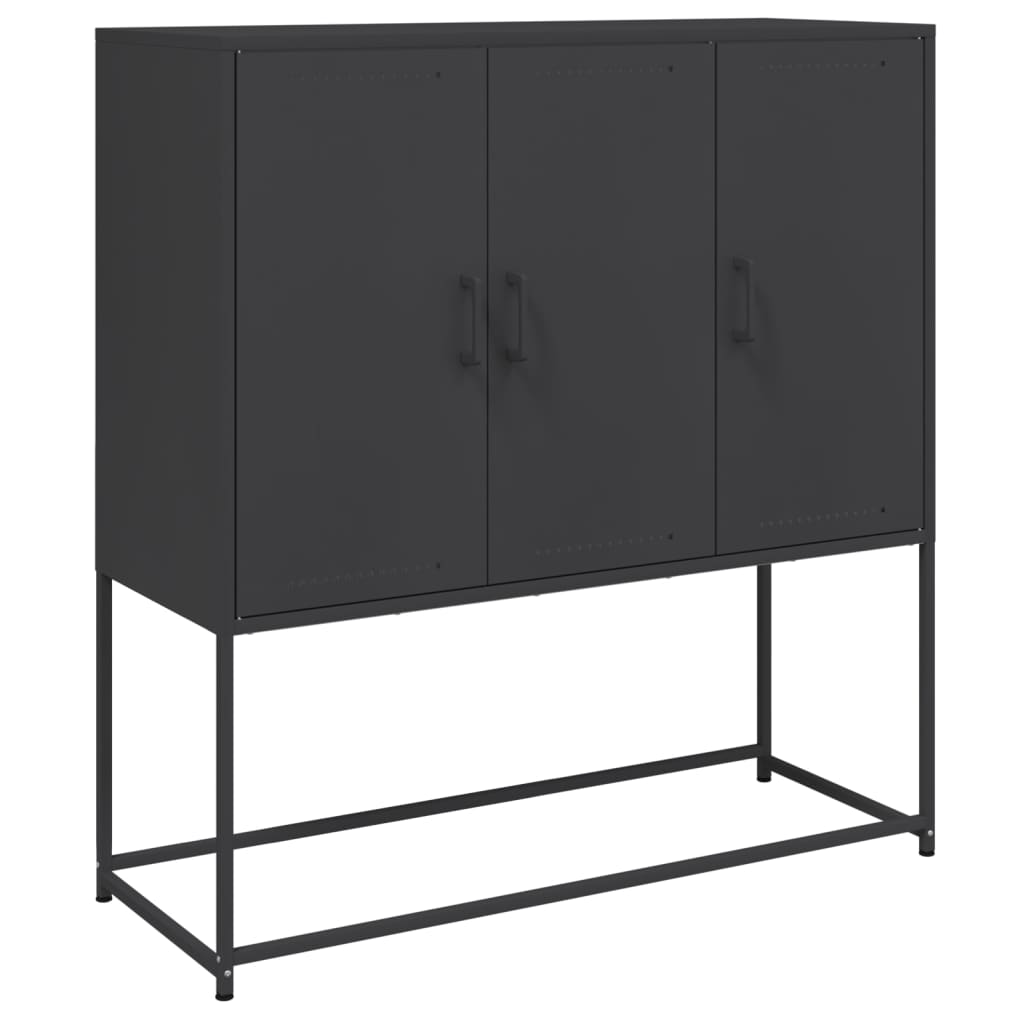 Μπουφές Μαύρος 100,5x39x107 εκ. Ατσάλινος - Pakobazaar