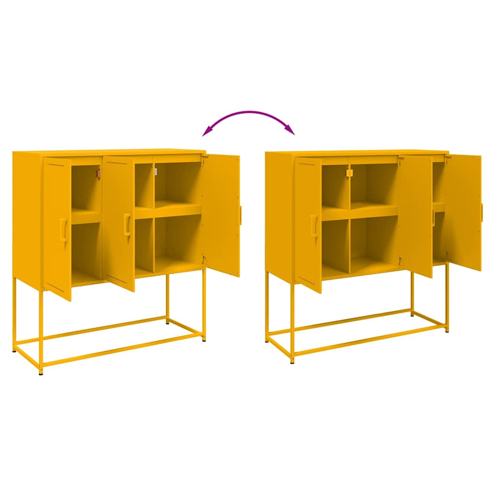 Μπουφές Μουσταρδί 100,5x39x107 εκ. από Ατσάλι - Pakobazaar