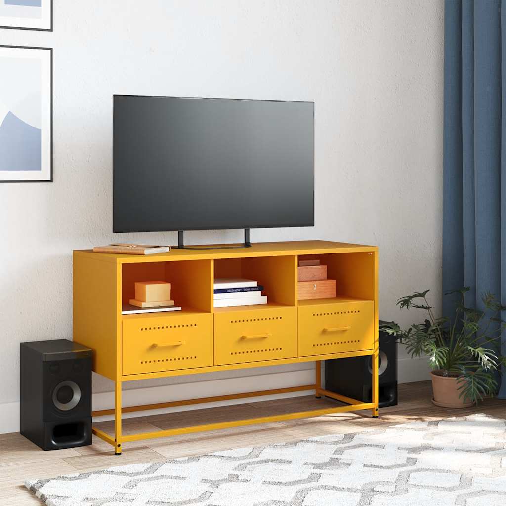 Έπιπλο Τηλεόρασης Μουσταρδί Κίτρινο 100,5x39x60,5εκ. από Ατσάλι - Pakobazaar