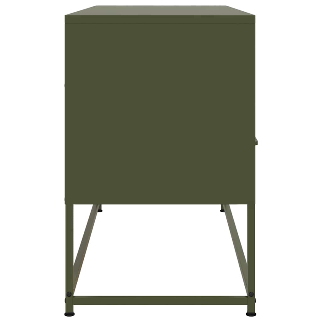 Έπιπλο Τηλεόρασης Πράσινο Λαδί 100,5x39x60,5 εκ. από Ατσάλι