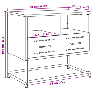 Έπιπλο Τηλεόρασης Μουσταρδί Κίτρινο 68x39x60,5 εκ. από Ατσάλι
