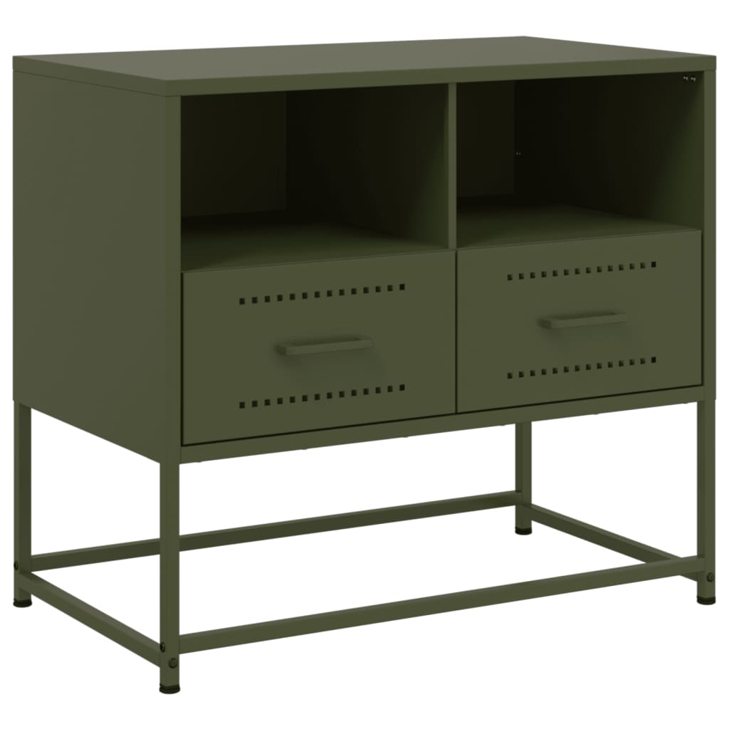 Έπιπλο Τηλεόρασης Πράσινο Λαδί 68,5x39x60,5 εκ. από Ατσάλι
