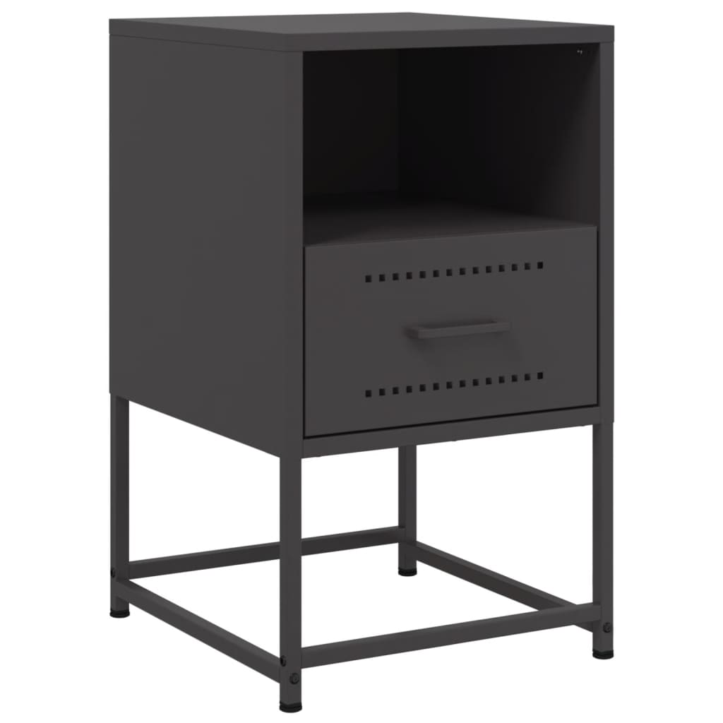 Κομοδίνο Μαύρο 36 x 39 x 60,5 εκ. Ατσάλινο - Pakobazaar