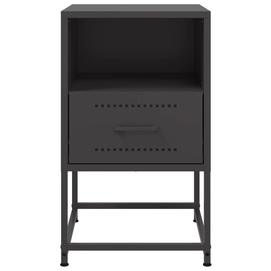 Κομοδίνο Μαύρο 36 x 39 x 60,5 εκ. Ατσάλινο - Pakobazaar